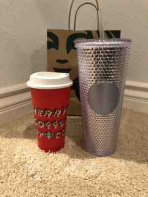 2019 Starbucks Studded Tumbler Platinum Iridescent And Merry Coffee Reusable Cup - Sold on eBay Nov, 16th 2019 for $32.00