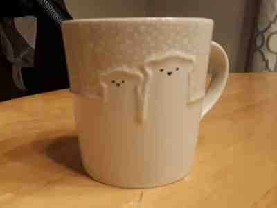 Starbucks Polar Bear Coffee Mug Cup 2016 Tan White Snow 12 fl oz Embossed coco - Sold on eBay Nov, 16th 2019 for $16.99