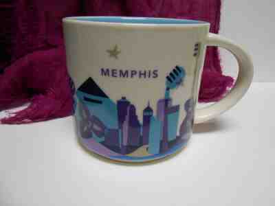 2015 Starbucks Coffee YAH Mug Memphis You Are Here Cup 14 oz White Blue Purple - Sold on eBay Nov, 16th 2019 for $34.95