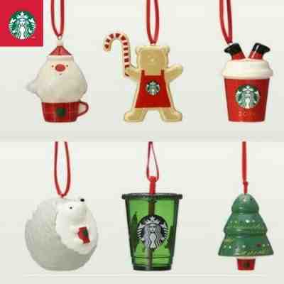 STARBUCKS JAPAN Holiday 2019 Ornament Complete Set of 6 Santa Hedgehog Christmas - Sold on eBay Nov, 16th 2019 for $101.99