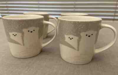NEW Set of (4) Starbucks 2016 Polar Bear Mugs Cups Winter Snow 8 oz. - Sold on eBay Nov, 16th 2019 for $29.99