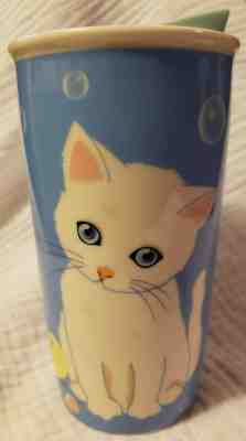 STARBUCKS PAUL & JOE LIMITED ADDITION BLUE CAT DOUBLE WALL MUG TUMBLER 12 OZ  - Sold on eBay Nov, 16th 2019 for $29.95