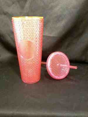 STARBUCKS 2019 Neon Pink Studded Jewel Tumbler Limited edition 24 oz Free ships - Sold on eBay Nov, 16th 2019 for $31.00
