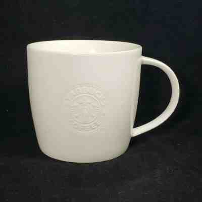 Starbucks Coffee Embossed White Siren 2009 New Bone China Mug Tea Cup 16 oz - Sold on eBay Nov, 16th 2019 for $28.95