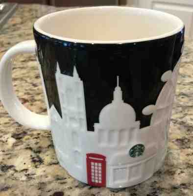 Starbucks Coffee London England Embossed Mug 2011 Collectors Series Black White  - Sold on eBay Nov, 16th 2019 for $28.99
