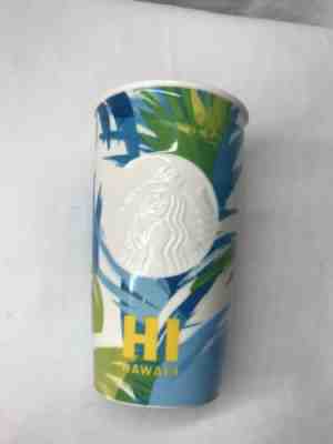 Starbucks Yellow Blue 2016 Hawaii Ceramic Tumbler Traveler Mug 12 Oz No Lid - Sold on eBay Nov, 16th 2019 for $20.00