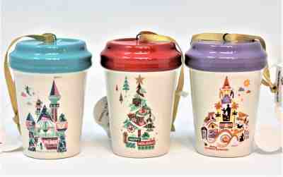 Disneyland Disney Parks 2019 Starbucks Christmas Ornament Teal Red & Purple Set - Sold on eBay Nov, 16th 2019 for $64.99
