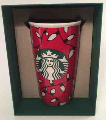 NEW Starbucks Holiday Christmas Bulbs 2016 Release Ceramic Tumbler Mug with Box - Sold on eBay Nov, 16th 2019 for $26.99