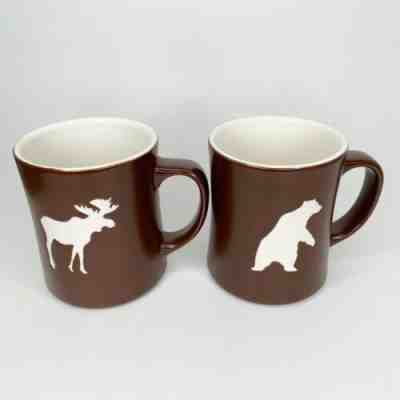 Starbucks Coffee Moose & Bear Mug 2010 & 2010 Brown White Etched Yukon - Sold on eBay Nov, 16th 2019 for $44.95
