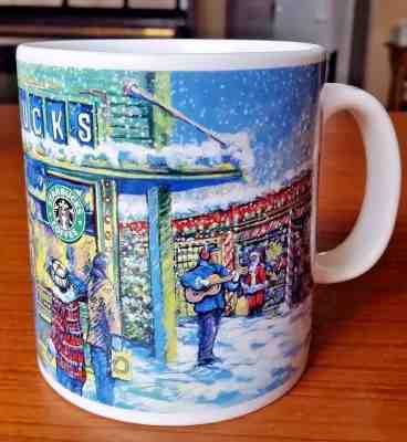 Starbucks Christmas Mug 2000 Winter Scene Seattle Pike Place Music Tree 18oz - Sold on eBay Nov, 15th 2019 for $17.50