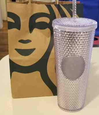 Starbucks 2019 Christmas Platinum 24 Ounce Studded Tumbler - Sold on eBay Nov, 15th 2019 for $20.50