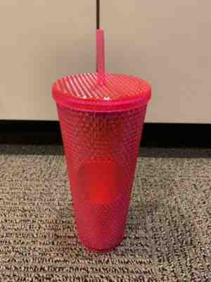 STARBUCKS Neon Pink Studded Cold Cup Tumbler WINTER HOLIDAY 2019 24 oz - Sold on eBay Nov, 15th 2019 for $39.95