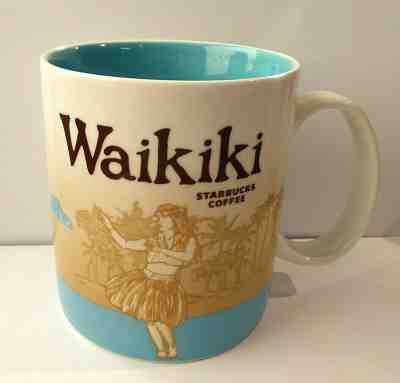 Starbucks WAIKIKI Mug Hawaii Coffee Cup 2010 - 16 oz. Collector Cup - Sold on eBay Nov, 15th 2019 for $36.75