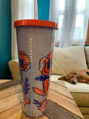 Starbucks Flower 24oz Cold Cup Tumblr with Lid and Straw NEVER USED WITH STICKER - Sold on eBay Nov, 15th 2019 for $17.99