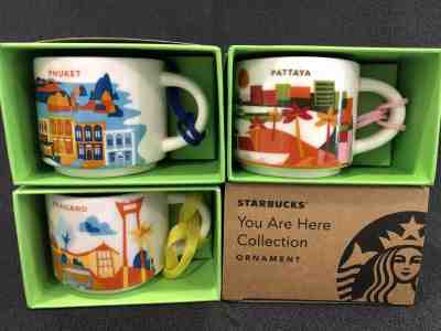 Starbucks You Are Here YAH Thailand, Phuket & Pattaya 2 Oz Mug Cup 3 units - Sold on eBay Nov, 15th 2019 for $55.70