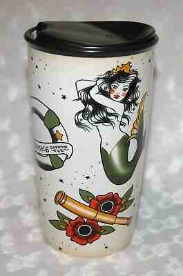 STARBUCKS 2015 Tattoo Mug Tumbler Mermaid Siren Sailor Ceramic 12oz Coffee Tea  - Sold on eBay Nov, 14th 2019 for $59.99