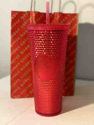 New Starbucks 2019 Holiday Neon Pink Studded Tumbler 24 OZ. - Sold on eBay Nov, 14th 2019 for $18.00