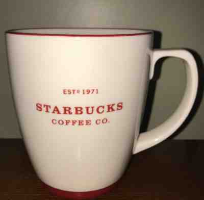 2007 Starbucks Est. 1971 Abbey Bistro Red & White Coffee Mug Cup 16 oz NEW - Sold on eBay Nov, 19th 2019 for $15.00