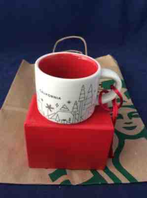 Starbucks 2014 California You Are Here Christmas Ornament Mini Mug 2" Tall - Sold on eBay Nov, 19th 2019 for $16.00