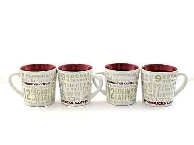 Starbucks 2008 12 Days of Christmas Red White Gold Coffee Mug  14 oz. (Lot of 4) - Sold on eBay Nov, 19th 2019 for $31.14