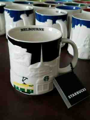 rare mugs Starbucks 2015 MELBOURNE Skyline City Relief Collector 16 oz mug w/SKU - Sold on eBay Nov, 18th 2019 for $42.00