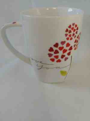 2007 Starbucks Coffee Cup Mug I Love You Hearts 12 Oz - Sold on eBay Nov, 18th 2019 for $15.97