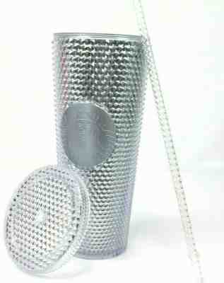 Starbucks Holiday 2019 Venti Bling Platinum Silver Studded Cold Cup Tumbler~NEW - Sold on eBay Nov, 20th 2019 for $43.89