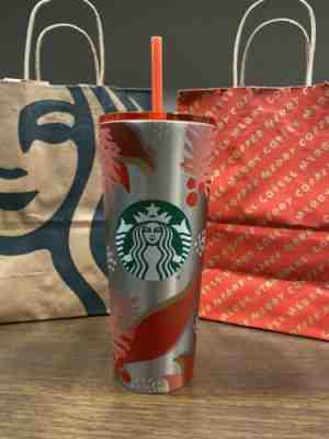 BRAND NEW...Starbucks Holiday 2019 Stainless Steel Holly Venti Tumbler 24 oz - Sold on eBay Nov, 20th 2019 for $45.00