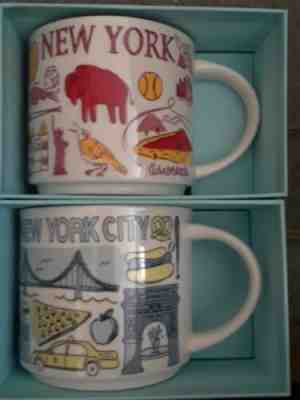 Lot of 2 Starbucks Been There Series New York City NY State Coffee Cups Mugs NYC - Sold on eBay Nov, 20th 2019 for $45.00