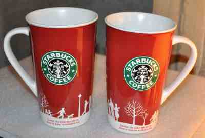 (2) Starbucks® 2006 CHRISTMAS SPIRIT FRIENDS MUSIC 16 oz Ceramic Coffee Mugs NEW - Sold on eBay Nov, 20th 2019 for $45.88