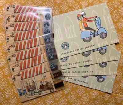 STARBUCKS 2002 VESPA 8 Cards w/ Matching 4 Sleeves - Sold on eBay Nov, 19th 2019 for $100.00