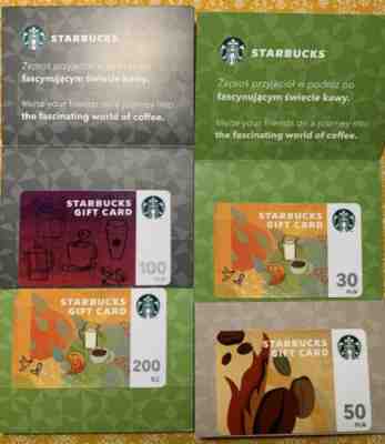 Starbucks 3 POLAND Cards & 1 Czech Republic Card W/ Sleeves HTF - Sold on eBay Nov, 19th 2019 for $125.00