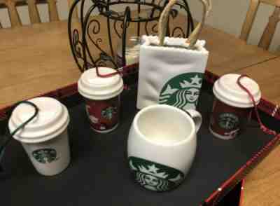 Lot of 5 STARBUCKS Ceramic Mini Coffee Ceramic Tumbler Mugs Bag Used - Sold on eBay Nov, 19th 2019 for $19.99