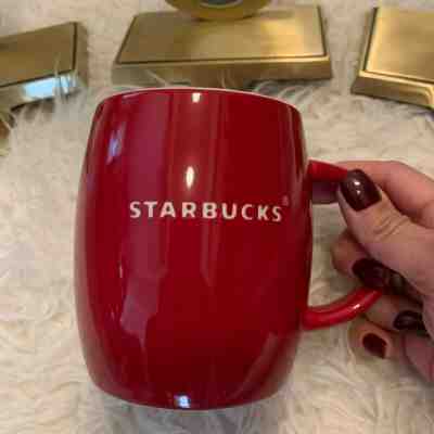 Starbucks Coffee Collectible Mug Cup 2011 Red Barrel White Etched Logo 14 oz - Sold on eBay Nov, 19th 2019 for $21.99
