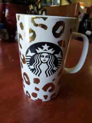 Starbucks Dot Collection 2015 Cheetah White and Gold Mug  - Sold on eBay Nov, 19th 2019 for $25.00