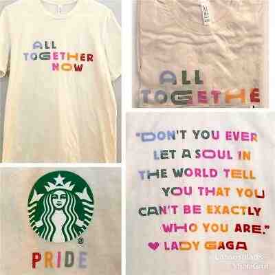 Starbucks Pride T-Shirt Lady Gaga Rainbow Unisex Large Partner Exclusive NEW - Sold on eBay Nov, 19th 2019 for $39.99