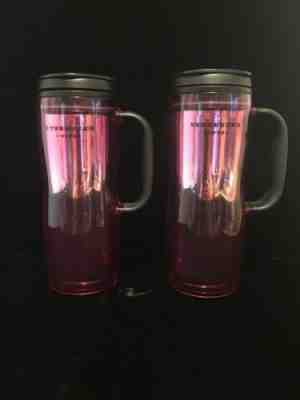 Lot Of 2 Starbucks Travel Mug Pink Ombre 15 Fl Ozs Coffee 2005 - Sold on eBay Nov, 19th 2019 for $20.00