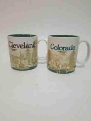 Cleveland and Colorado Starbucks Collectors Mugs - Sold on eBay Nov, 19th 2019 for $108.75