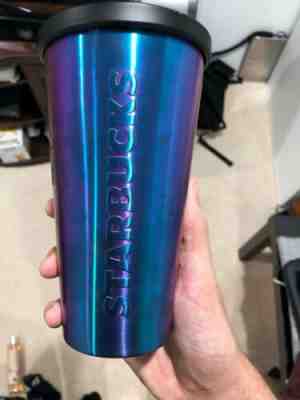 Starbucks Iridescent Purple Stainless Steel Tumbler 16 oz  Cold Cup 2015 NoStraw - Sold on eBay Nov, 20th 2019 for $39.98
