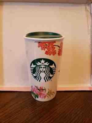 Starbucks Ban. do Floral Ceramic Double Wall Traveler Mug Tumbler 12 Fl Oz - Sold on eBay Nov, 20th 2019 for $29.99