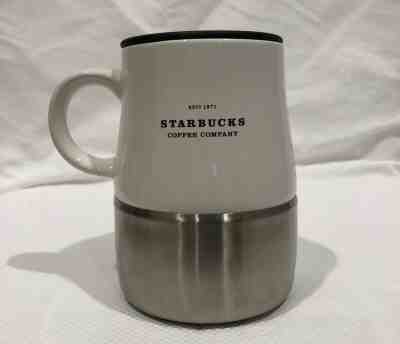 Starbucks  14oz Travel Mug White Ceramic Stainless Steel Brand New! - Sold on eBay Nov, 20th 2019 for $19.99