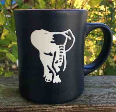 2011 STARBUCKS 16 OZ ELEPHANT MUG - MATTE BLACK WITH ORANGE INTERIOR - Sold on eBay Nov, 20th 2019 for $24.95
