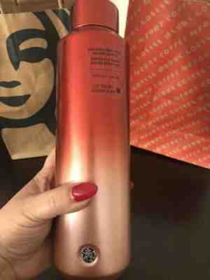 Starbucks Red Rose Gold Ombre Vacuum Insulated Water Bottle Holiday 2019 - Sold on eBay Nov, 20th 2019 for $15.50