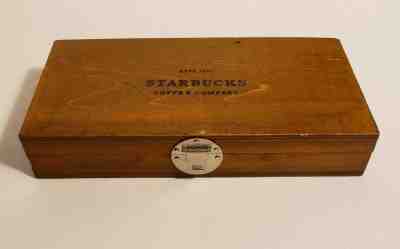 STARBUCKS COFFEE COMPANY EST.1871. ENGRAVED ADVERTISING, SOLID WOOD STORAGE BOX  - Sold on eBay Nov, 20th 2019 for $25.00