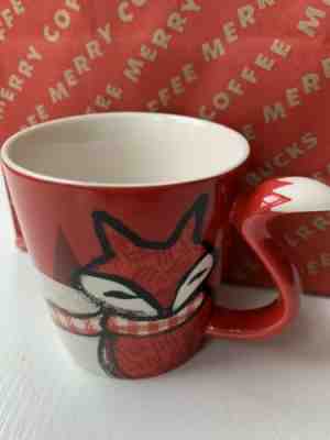 Starbucks 2016 Red Fox Tail Handle Coffee Cup Mug Red Scarf Holiday BxD - Sold on eBay Nov, 20th 2019 for $24.99