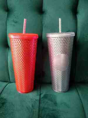 NEW Starbucks Fall 2019 Limited Edition Studded Tumbler Cup Hot Pink & Platinum - Sold on eBay Nov, 20th 2019 for $24.50