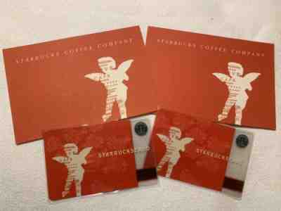 STARBUCKS Valentine Day 2002 CUPID Gift Cards W/ Matching Sleeves Lot of 2 - Sold on eBay Nov, 20th 2019 for $54.00