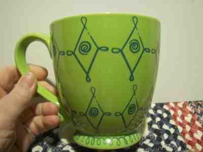 Lot of 2 RETIRED ~ Starbucks Blue/Green & Yellow/Orange Large Coffee Mug ~ 2004  - Sold on eBay Nov, 20th 2019 for $19.99
