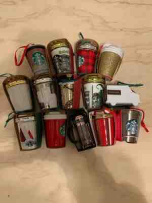 Starbucks New Holiday Ornaments Lot Of 14  - Sold on eBay Nov, 20th 2019 for $67.00