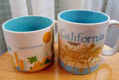 Starbucks California Coffee Mug Cup Lot of 2 YAH & Beach Palm Trees - Sold on eBay Nov, 20th 2019 for $36.99